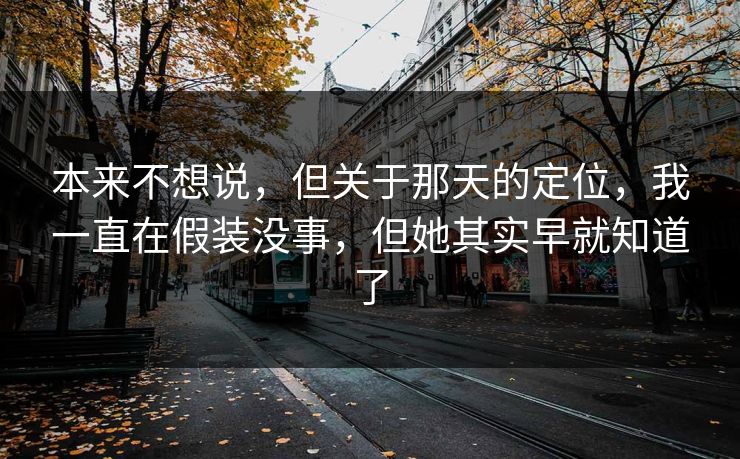 本来不想说，但关于那天的定位，我一直在假装没事，但她其实早就知道了